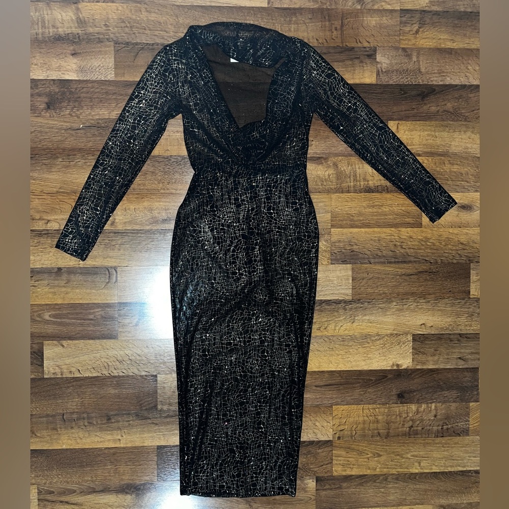 Sparkly black fitted dress